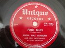 R&B / JUMP BLUES - ANNA MAE WINBURN- UNIQUE 78 RPM