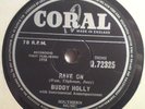 BUDDY HOLLY Rave On Coral Uk 1958 Rock & Roll 78 RPM