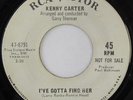 KENNY CARTER: I've Gotta Find Her / Body And Soul (rare soul vinyl 45)