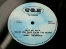 LINVAL THOMPSON-Give Me Back-RARE 80’s C&E ORIG 12” EX