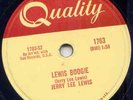 JERRY LEE LEWIS - LEWIS BOOGIE - 78 RPM  -1958 VG+++