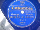Rare George Burns Gracie Allen Col. Blue Wax 78 RPM  E-