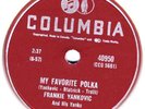 FRANKIE YANKOVIC 1957 Cdn 78 My Favorite Polka (E)