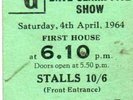 THE DAVE CLARK FIVE-Tickets for concert in 1964.