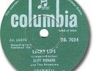  CLIFF RICHARD 1963 78 RPM Record. Lucky Lips