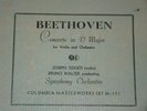 BRUNO WALTER   JOSEPH SZIGETI   BEETHOVEN CONCERTO IN D