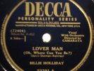 BILLIE HOLIDAY Lover Man DECCA 78 23391 JAZZ VOCAL