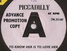 Robb Storme - To Know Her Is To Love 45 Piccadilly Demo