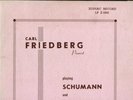Zodiac LP Z 1001 Carl FRIEDBERG piano Schumann very rar