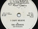 HEAR- Rare Doo Wop 78 - The Hornets - I Can't Believe- 