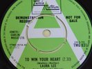 LAURA LEE - To Win Your Heart - U.K. TAMLA  MOTOWN green promo 45 - RIC TIC