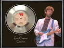 ERIC CLAPTON - COCAINE - FRAMED 'SILVER' 45rpm  RECORD
