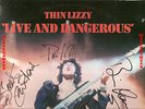THIN LIZZY - Live And Dangerous  LP Cover Signed by Phil Lynott & Others