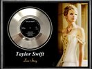 TAYLOR SWIFT - LOVE STORY - FRAMED 'SILVER' 45rpm  RECORD