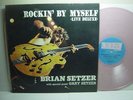 BRIAN SETZER ROCKIN' BY MYSELF LIVE DELUXE STRAY CATS ROCKABILLY PINK VINYL LP