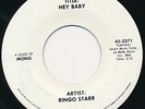 RINGO STARR Hey Baby RARE Advance Promo 45 rpm NM Hear It Beatles)