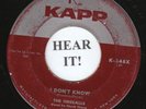 ROCKABILLY 45 The Fireballs (Kapp # 248) I Don't Know/Fireball - RARE
