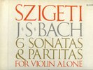 SZIGETI BACH SONATAS & PARTITAS SOLO VIOLIN VANGUARD 3 LP BOX