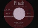 JAYHAWKS: Love Train 45 (sm rubber stamp ol, w/ promo insert) rare Vocal Group
