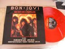 BON JOVI - RED HOT AND 2 PARTS LIVE - RED VINYL 12 inch UK 4 TRACK