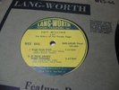 DJ Record Lang-Worth 66 FOY WILLING & Purple Sage Blue Blue Eyes / If Tear Drops