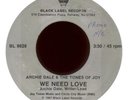ARCHIE DALE TONES OF JOY Need Love on Black Label Gospel Soul 45 Hear