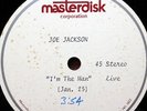 JOE JACKSON I'm The Man - Live - Original Rare 1986 ACETATE