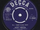 BOBBY JAMESON All I Want Is My Baby MOD DANCER M- UK 45 Rolling Stones FREAKBEAT
