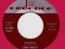 45 RPM  Link Wray CADENCE 1347 Rumble