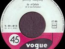 Johnny Hallyday - Tu m'plais - 45T promo 1961 - Vogue V 45-813