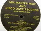 MIX MASTER MIKE AND DISCO DAVE High Power Rap DISCO BOOGIE RAP 12