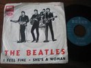 THE BEATLES - I FEEL FINE TOP RARE SPANISH ONLY PAPER P/S 45 1964 LOOK