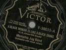 Memphis Jug Band, A Black Woman is Like a Black Snake, Victor 38015, 78 rpm