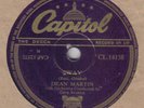 DEAN MARTIN - Sway / Pretty As A Picture 78 rpm disc
