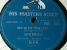 Elvis Presley UK HMV 78 I'm Left / How Do You Think I Feel? NM 1958