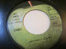 THE BEATLES GET BACK RARE APPLE 45 W STACKED THIN PRINT FONT CO SLEEVE