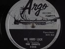 Hear R&B Doo-Wop 78rpm THE ORBITS Mr Hard Luck b/w Who Are You ARGO 5286 NOS