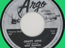 DICK GLASSER Crazy Love 45rpm Argo 1957 rockabilly