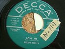 BUDDY HOLLY Promo Decca LOVE ME / YOU ARE MY ONE DESIRE 9-30543