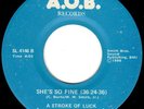 rare boogie funk 45 A STROKE OF LUCK she's so fine  ? ? A.O.B.