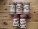 Vintage Edison Gold Moulded Boxed Cylindrical Records x 5