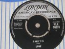 LOVE. 7 AND 7 IS. LONDON HLZ 10073.