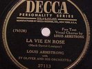 LOUIS ARMSTRONG sings EDITH PIAF- WWII  LA VIEN EN ROSE   DECCA  78