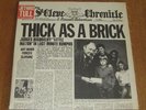 Jethro Tull rare CANADA 1st press LP Thick as a Brick w/ NEWSPAPER COVER
