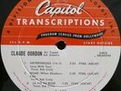 CLAUDE GORDON TRANSCRIPTION DISC lp VG++ NM capitol A-105 VINYL RECORD jazz