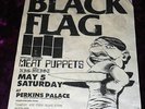 RARE 1984 BLACK FLAG FLYER MEAT PUPPETS NIG-HEIST MY WAR @ PERKINS HARDCORE KBD