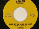 Soul Funk 45 QUANTRELLS Can't Let You Break My Heart on Yambo NM