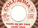 JUNIOR LEWIS Tears On My Face COLUMBIA rare R&B popcorn soul M- 45 HEAR