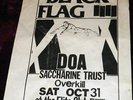 RARE 1981 BLACK FLAG FLYER D.O.A. SACCHARINE TRUST @ ELITE CLUB SF PUNK KBD