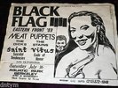 RARE 1983 BLACK FLAG FLYER EASTERN FRONT MEAT PUPPETS STAINS @ AQUATIC PARK KBD